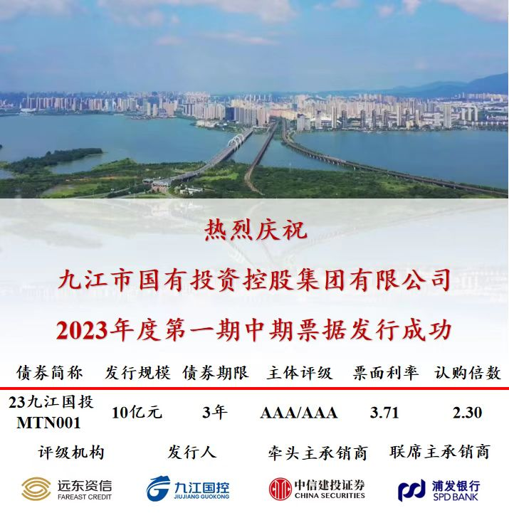 喜報(bào)！市國(guó)控集團(tuán)成功發(fā)行10億元中期票據(jù)